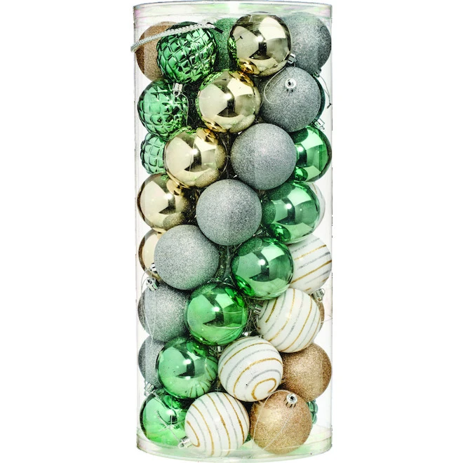 Holiday Living Christmas Ornaments Set Green - Pink - Gold - 50/pk 5 Holiday Living Christmas Ornaments Set Green - Pink - Gold - 50/pk - Image 3