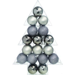 Holiday Living Christmas Ornaments Set Grey- 34/pk -Northlight Paradise 05895291 L