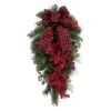 Holiday Living Indoor Artificial Christmas Teardrop Wreath Red Poinsettia And Green 28-in -Northlight Paradise 14375889 L