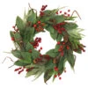 Holiday Living 1-Pack 22-in Indoor Green Leaf And Berry Artificial Christmas Wreath