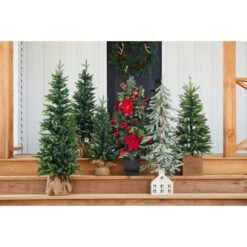 Holiday Living Battery-Powered Pre-Lit Artificial Porch Christmas Tree 50 Multicoloured LED 4-ft