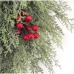 Holiday Living Christmas Cedar Wreath With Berry And Ribbon 24-in -Northlight Paradise 17745185b L