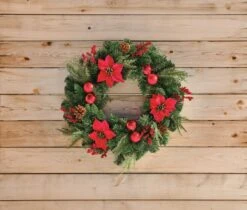 Holiday Living Christmas Wreath Poinsettia LED Battery-Operated 24-in 7 Holiday Living Christmas Wreath Poinsettia LED Battery-Operated 24-in -Northlight Paradise 17745186c L