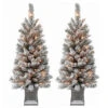 Holiday Living Set Illuminated And Flocked Christmas Tree 4-ft 3/pk -Northlight Paradise 17745187 L