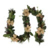 Holiday Living Christmas Guirland With Pines And Poinsettia 9-ft