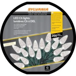Sylvania 200-Count Indoor/Outdoor Warm White LED C6 Christmas String Lights 59-ft