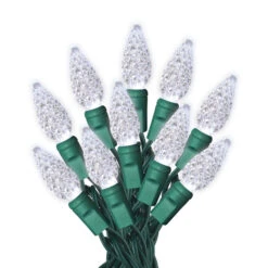 Sylvania 200-Count Indoor Outdoor Pure White LED C6 Christmas String Lights -Northlight Paradise 22615104 L