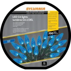 Sylvania 200-Count Indoor/Outdoor Blue LED C6 Christmas String Lights