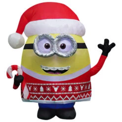 Universal Airblown Inflatable Lighted Otto Minion With Christmas Sweater And Santa Hat - 3-ft -Northlight Paradise 23036043 L