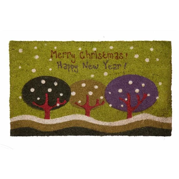 Technoflex 18-in X 30-in Merry Christmas Happy New Year Printed Coco Mat 2 Technoflex 18-in X 30-in Merry Christmas Happy New Year Printed Coco Mat