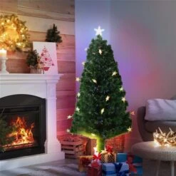 HomCom 5-ft Pre-Lit Full Green Artificial Christmas Tree With 24 Sparkling Multicoloured LED Lights And Fibre Optic 11 HomCom 5-ft Pre-Lit Full Green Artificial Christmas Tree With 24 Sparkling Multicoloured LED Lights And Fibre Optic -Northlight Paradise 330951221 AlternateImage2 l