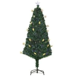 HomCom 5-ft Pre-Lit Full Green Artificial Christmas Tree With 24 Sparkling Multicoloured LED Lights And Fibre Optic 10 HomCom 5-ft Pre-Lit Full Green Artificial Christmas Tree With 24 Sparkling Multicoloured LED Lights And Fibre Optic -Northlight Paradise 330951221 MainImage 001 l