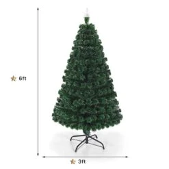 Costway 6-ft Pre-Lit Leg Base Full Green Artificial Fibre Optic Christmas Tree With 230 Multicolour LED Lights -Northlight Paradise 330962433 AlternateImage3 l