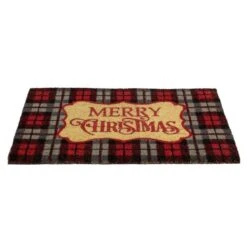 Northlight 18-in X 30-in Red And Black Plaid Rectangular Outdoor Christmas Door Mat -Northlight Paradise 330971221 AlternateImage2 l