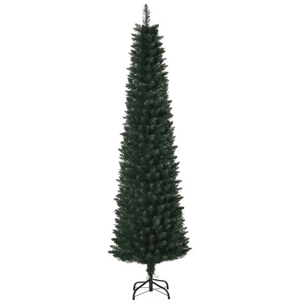 HomCom 6-ft Leg Base Slim Rightside-Up Green Artificial Christmas Tree 4 HomCom 6-ft Leg Base Slim Rightside-Up Green Artificial Christmas Tree - Image 2