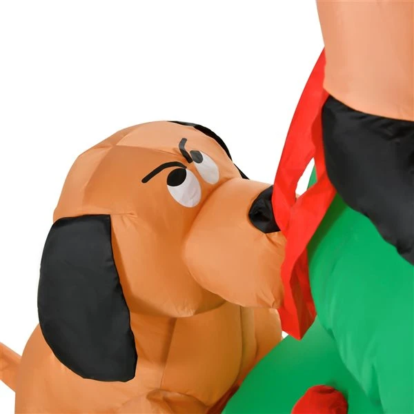 HomCom 6-ft Internal Light Christmas Tree With Santa And Dog Christmas Inflatable 6 HomCom 6-ft Internal Light Christmas Tree With Santa And Dog Christmas Inflatable - Image 4