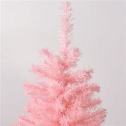 HomCom 6-ft Leg Base Full Rightside-Up Pink Artificial Christmas Tree