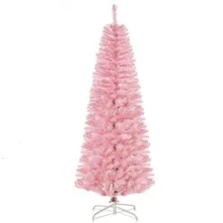 HomCom 6-ft Leg Base Full Rightside-Up Pink Artificial Christmas Tree -Northlight Paradise 331003132 MainImage 001 l
