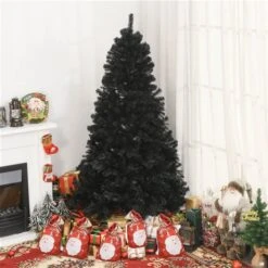 HomCom 7-ft Leg Base Full Rightside-Up Black Artificial Christmas Tree -Northlight Paradise 331003142 AlternateImage1 l