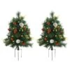 HomCom 2.5-ft Pre-Lit Leg Base Full Rightside-Up Green Artificial Christmas Tree With 24 Warm White LED Lights - Set Of 2 1 HomCom 2.5-ft Pre-Lit Leg Base Full Rightside-Up Green Artificial Christmas Tree With 24 Warm White LED Lights - Set Of 2 -Northlight Paradise 331003145 MainImage 001 l