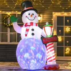 Northlight Paradise 10 HomCom 8-ft Internal Light Snowman Christmas Inflatable