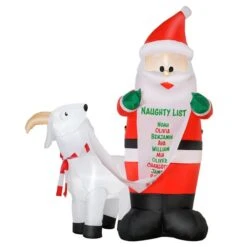 HomCom 6-ft Internal Light Santa With Goat Christmas Inflatable -Northlight Paradise 331003156 MainImage 001 l