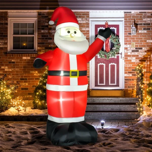 HomCom 8-ft Internal Light Santa Christmas Inflatable 5 HomCom 8-ft Internal Light Santa Christmas Inflatable - Image 3
