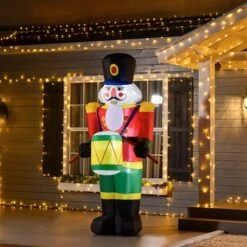 HomCom 8-ft Internal Light Nutcracker Playing Drums Christmas Inflatable -Northlight Paradise 331003161 AlternateImage1 l