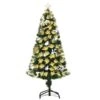 HomCom 4-ft Pre-Lit Leg Base Full Rightside-Up Green Artificial Christmas Tree With 130 Lights