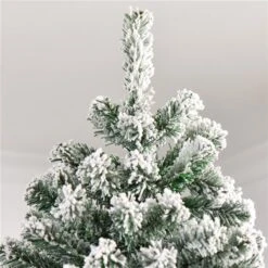 HomCom 7.5-ft Leg Base Full Rightside-Up Flocked Green Artificial Christmas Tree 8 HomCom 7.5-ft Leg Base Full Rightside-Up Flocked Green Artificial Christmas Tree -Northlight Paradise 331003175 AlternateImage4 l