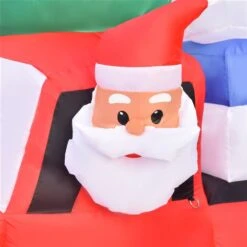 HomCom 8-ft Internal Light Santa In Car Christmas Inflatable