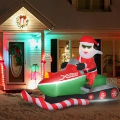 HomCom 5-ft Internal Light Santa On Snowmobile Christmas Inflatable -Northlight Paradise 331003182 AlternateImage1 l