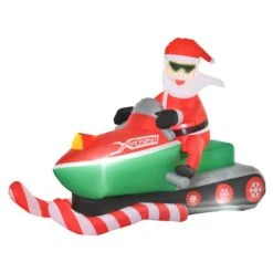 HomCom 5-ft Internal Light Santa On Snowmobile Christmas Inflatable -Northlight Paradise 331003182 MainImage 001 l