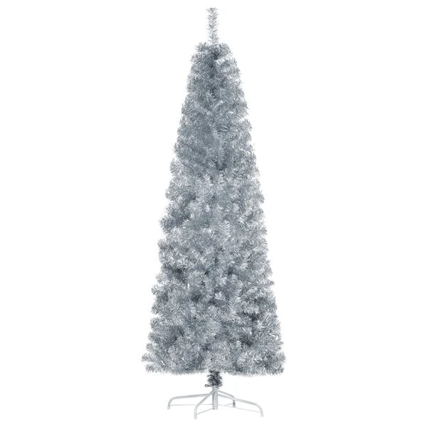 HomCom 6-ft Leg Base Full Rightside-Up Silver Artificial Christmas Tree 6 HomCom 6-ft Leg Base Full Rightside-Up Silver Artificial Christmas Tree - Image 4