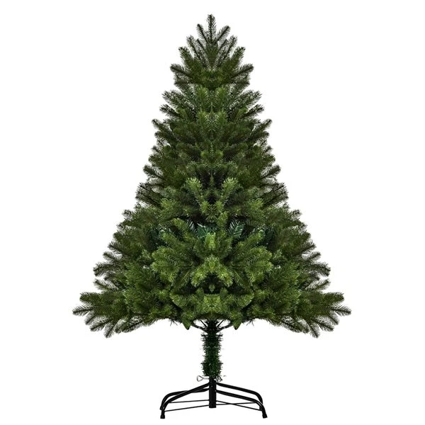 HomCom 4-ft Leg Base Full Rightside-Up Green Artificial Christmas Tree 4 HomCom 4-ft Leg Base Full Rightside-Up Green Artificial Christmas Tree - Image 2