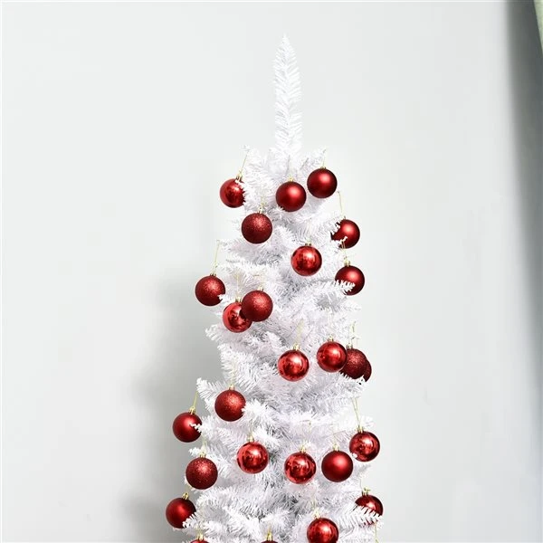 HomCom 6-ft Leg Base Slim Rightside-Up White Artificial Christmas Tree 3 HomCom 6-ft Leg Base Slim Rightside-Up White Artificial Christmas Tree