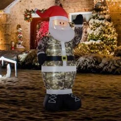 HomCom 8-ft Internal Light Camo Santa Christmas Inflatable -Northlight Paradise 331003189 AlternateImage1 l