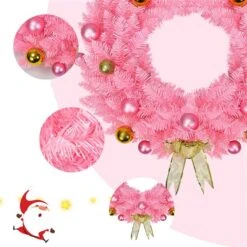 Costway 24-in Indoor/Outdoor Pink Ornament Artificial Christmas Wreath -Northlight Paradise 331054221 AlternateImage3 l