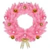 Costway 24-in Indoor/Outdoor Pink Ornament Artificial Christmas Wreath