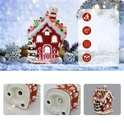 Costway Lighted Multicolour Ceramic House Christmas Tabletop Decoration -Northlight Paradise 331054227 AlternateImage4 l