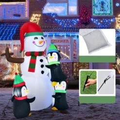 Costway 6-ft Internal Light Snowman With Penguins Christmas Inflatable -Northlight Paradise 331054230 AlternateImage3 l