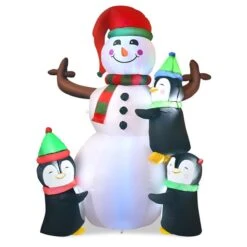 Costway 6-ft Internal Light Snowman With Penguins Christmas Inflatable -Northlight Paradise 331054230 MainImage 001 l