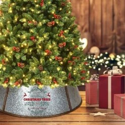 Costway 30-in Silver Metal Christmas Tree Collar -Northlight Paradise 331054238 AlternateImage4 l