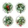 Costway 24-in Pre-Lit Indoor/Outdoor Battery-Operated Green Ornament Artificial Christmas Wreath With Warm White LED