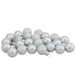 Northlight 24-Piece White 2-Finish Glass Christmas Ball Ornaments -Northlight Paradise 331054255 AlternateImage2 l