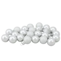 Northlight 24-Piece White 2-Finish Glass Christmas Ball Ornaments -Northlight Paradise 331054255 MainImage 001 l