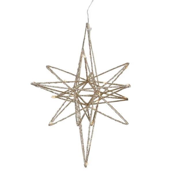 Northlight 12-in Gold Glittered Geometric Star Christmas Decoration 4 Northlight 12-in Gold Glittered Geometric Star Christmas Decoration - Image 2