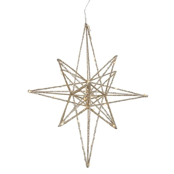 Northlight 12-in Gold Glittered Geometric Star Christmas Decoration 3 Northlight 12-in Gold Glittered Geometric Star Christmas Decoration