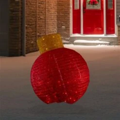 Northlight 38-in LED Lighted Twinkling Red Tinsel Ornament Outdoor Christmas Decoration -Northlight Paradise 331054264 AlternateImage1 l