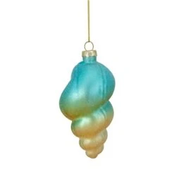 Northlight 4.25-in Blue And Pink Seashell Glass Christmas Ornament -Northlight Paradise 331054267 AlternateImage4 l